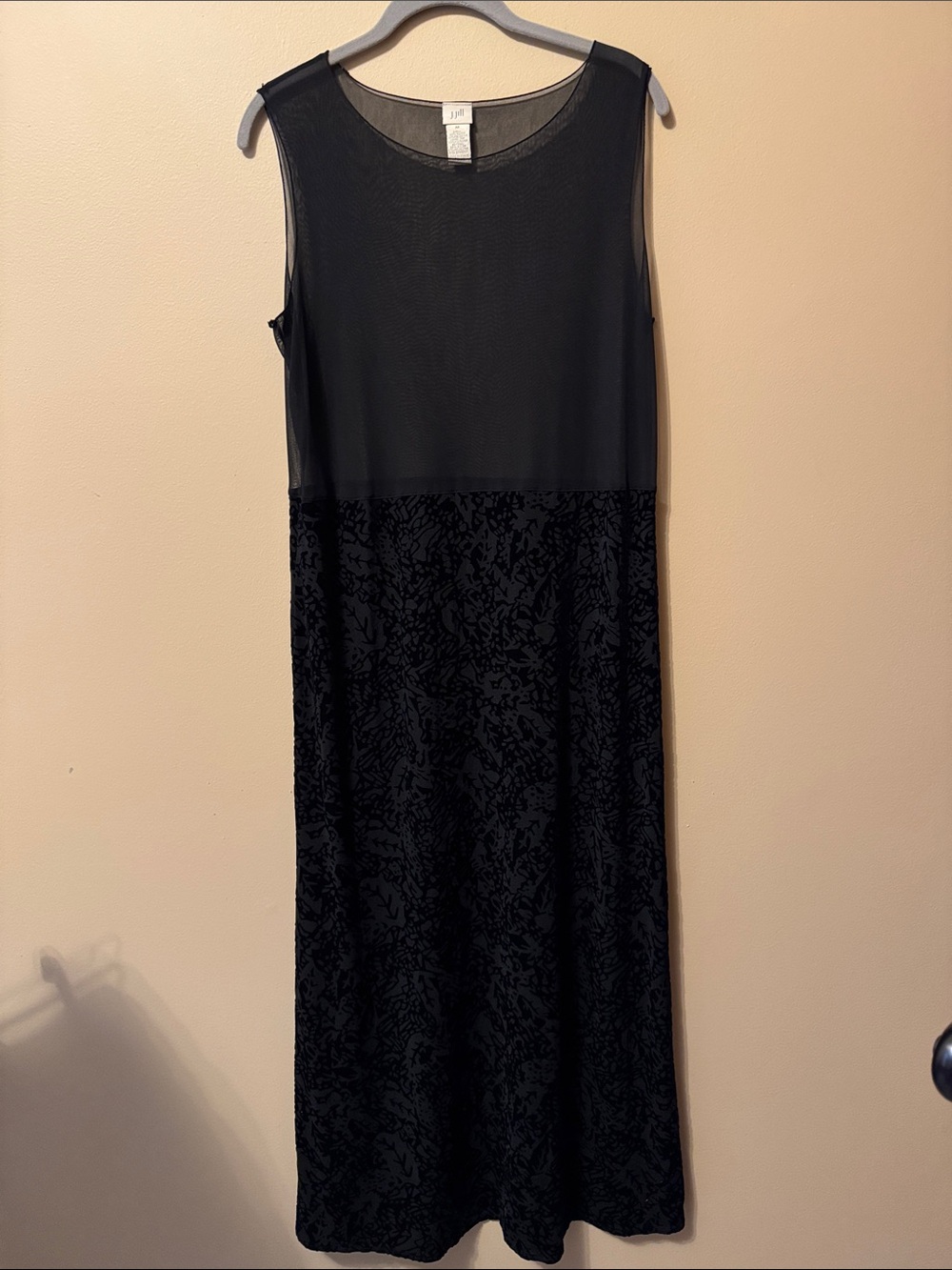 J. Jill Black Sleeveless Maxi with Textured Skirt